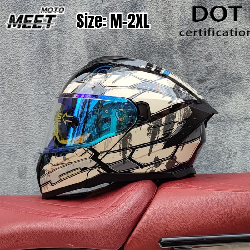 Quick Release Buckle Motorcycle Helmet - Casco da moto integrale unisex, con