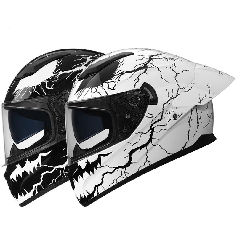 Dual Visor Motorcycle Racing Helmet - Casco Moto Racing con Doppia Visiera