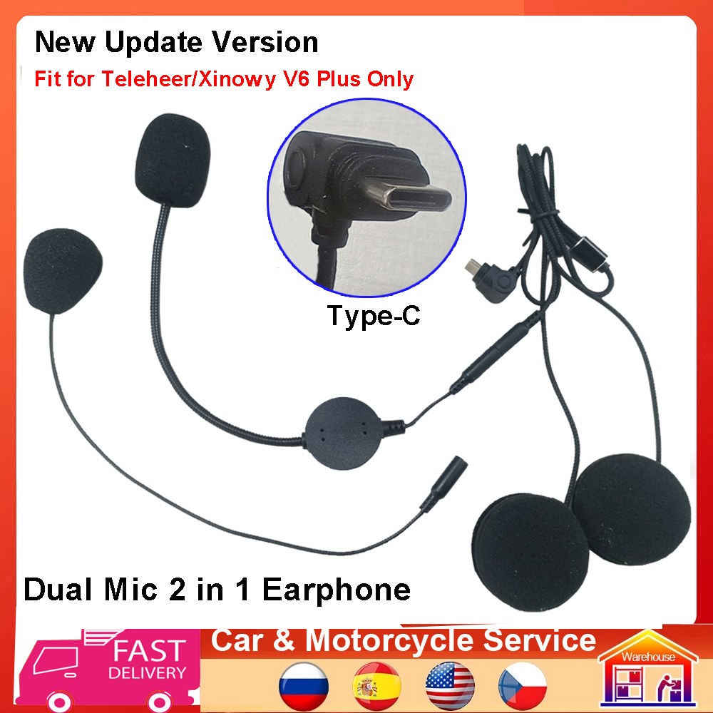 Full Face Motorcycle Helmet With Bluetooth - Altoparlante per auricolari di tipo C